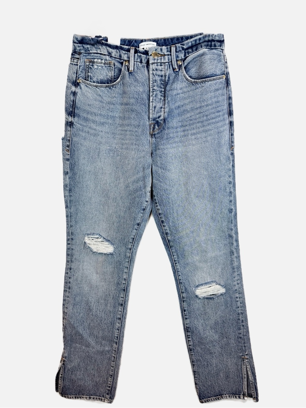 Good American | Distressed Jean with Split Cuffs, 8/29